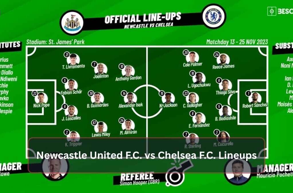 Newcastle United F.C. vs Chelsea F.C. Lineups