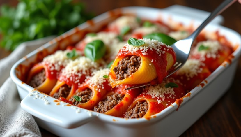 Stuffed Shells with Ground Beef